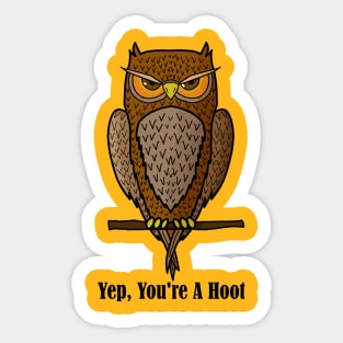 Unamused Owl Sticker